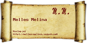 Melles Melina névjegykártya
